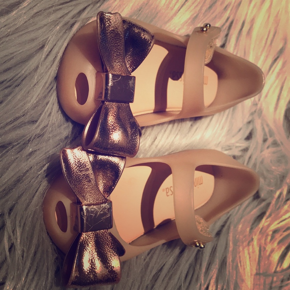 Mini Melissa Shoes with Metallic Bow